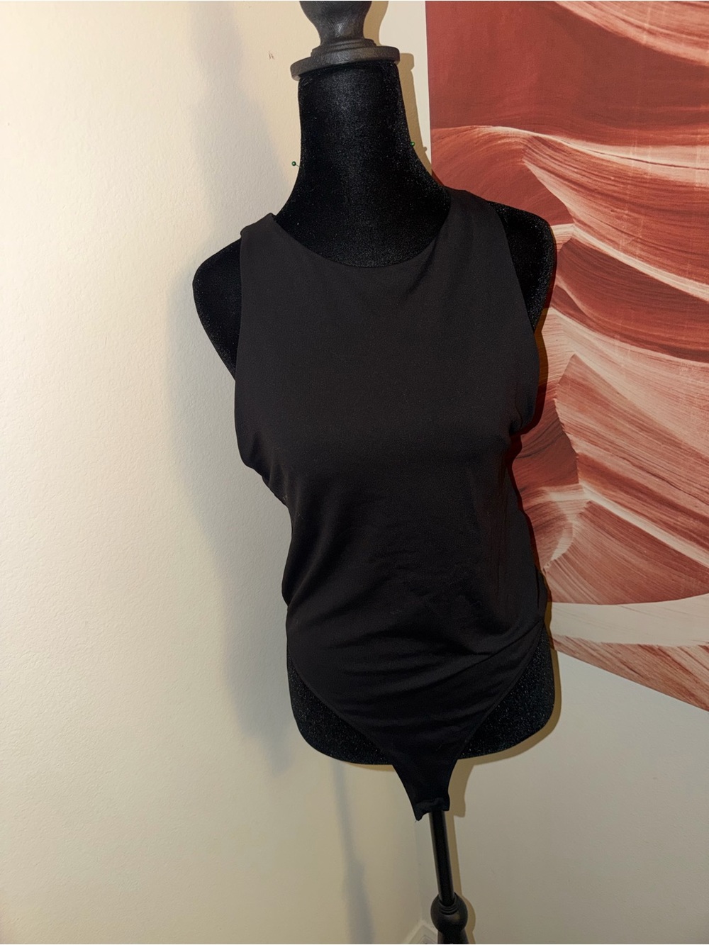 Zara Black Sleeveless Crewneck Bodysuit